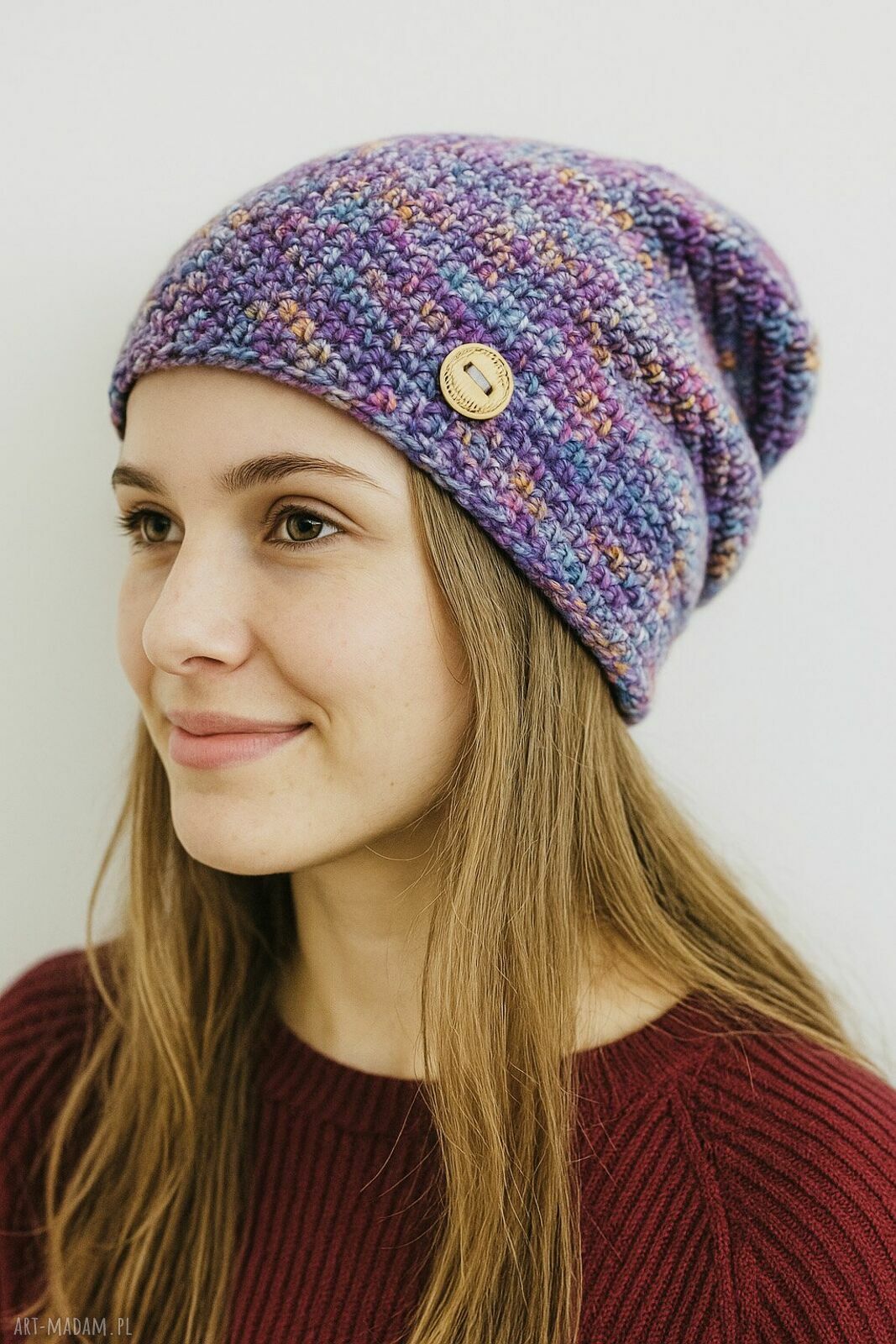 Kolorowa czapka all season S/M - cienka beanie 55% bawełny i 45% akryl