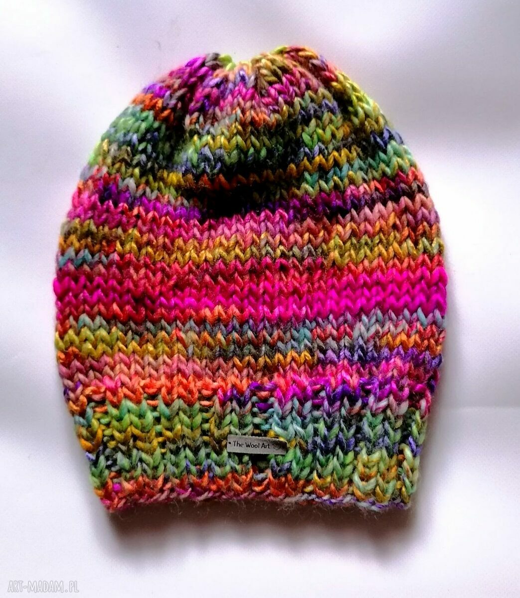 kolorowa czapka hand made