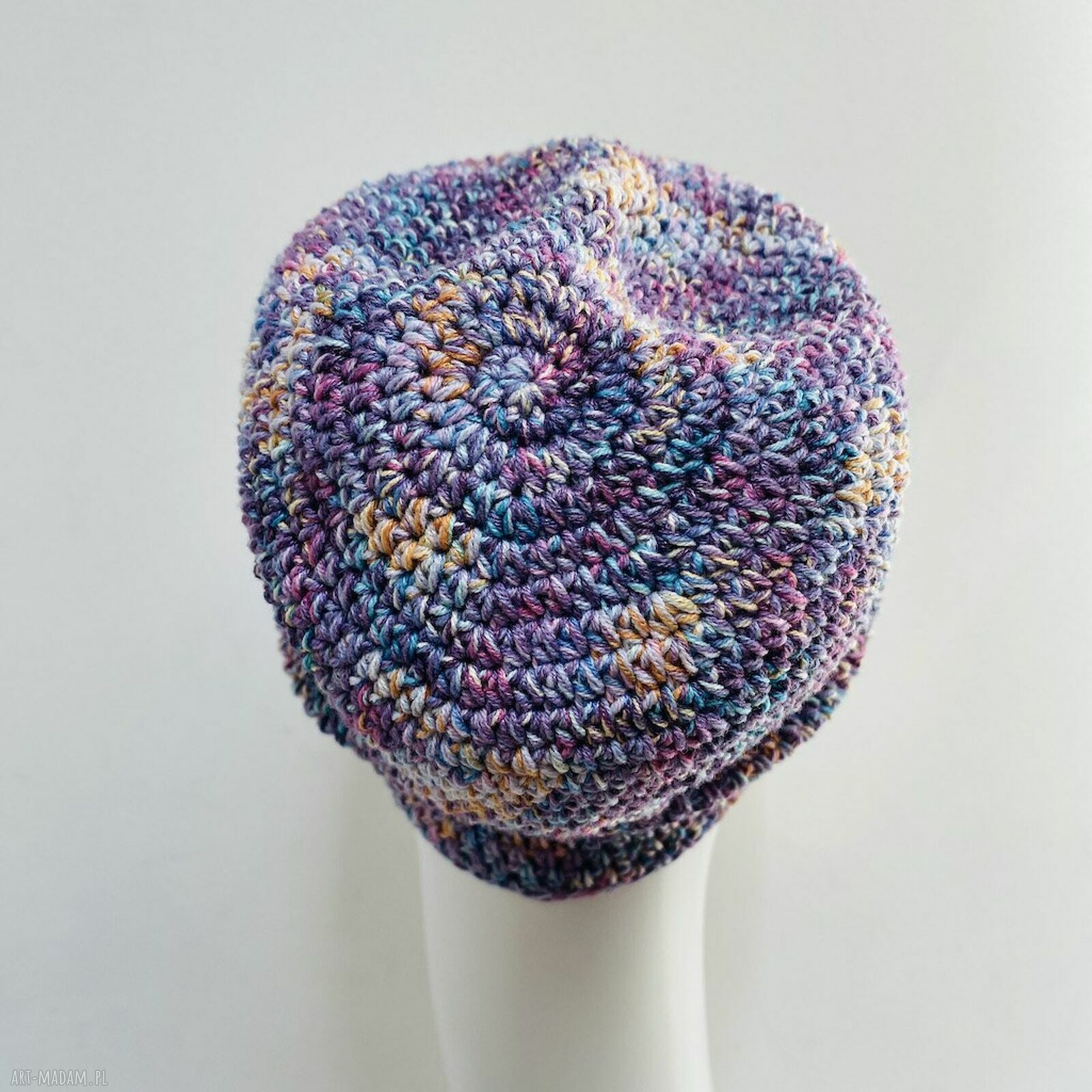 Kolorowa czapka all season S/M - cienka beanie (55% bawełny i 45% akryl)