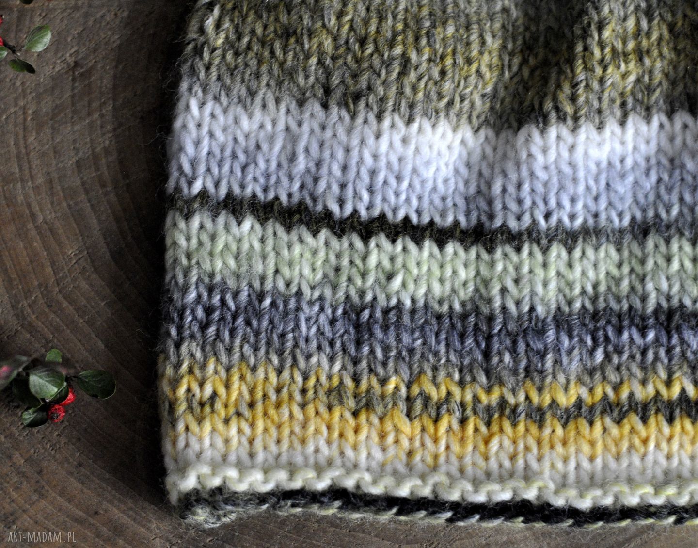 czapki: kolorowa czapka Ręcznie zrobione