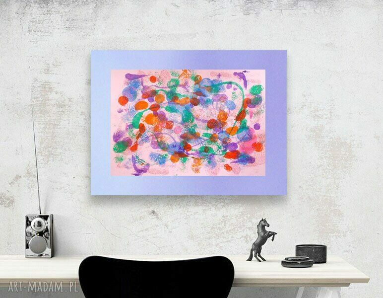 Kolorowa abstrakcja 30x40 cm - malowana ręcznie dekoracja na ścianę