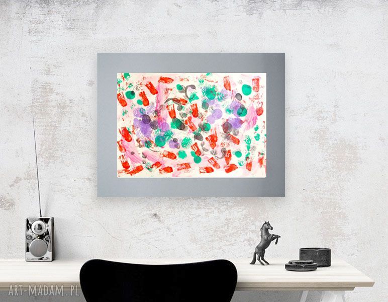 Kolorowa dekoracja na ścianę - nowoczesna abstrakcja 30x40