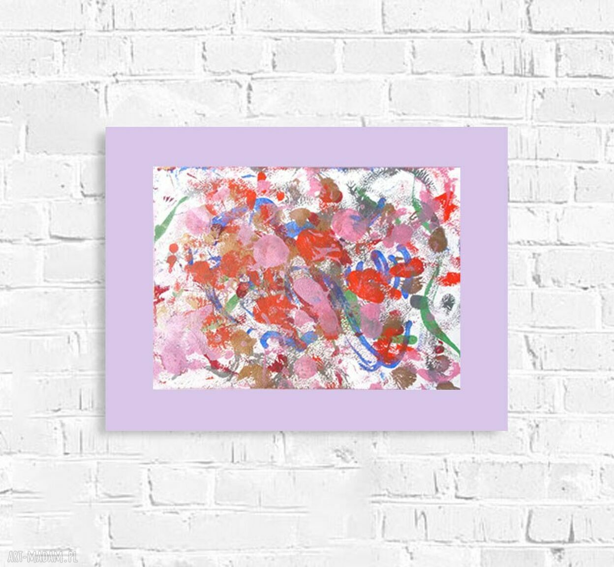 Kolorowa abstrakcyjna grafika 30 x 40 cm - nowoczesna dekoracja na ścianę bez ramy