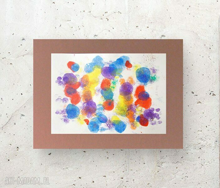 Kolorowa grafika boho 30x40 cm - ręcznie malowana abstrakcja