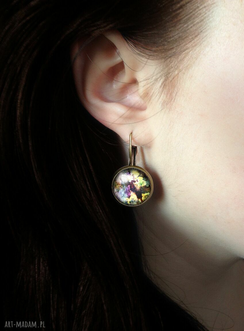 kolczyki: Kolorowa fantazja Duże kolczyki wiszące autorskie