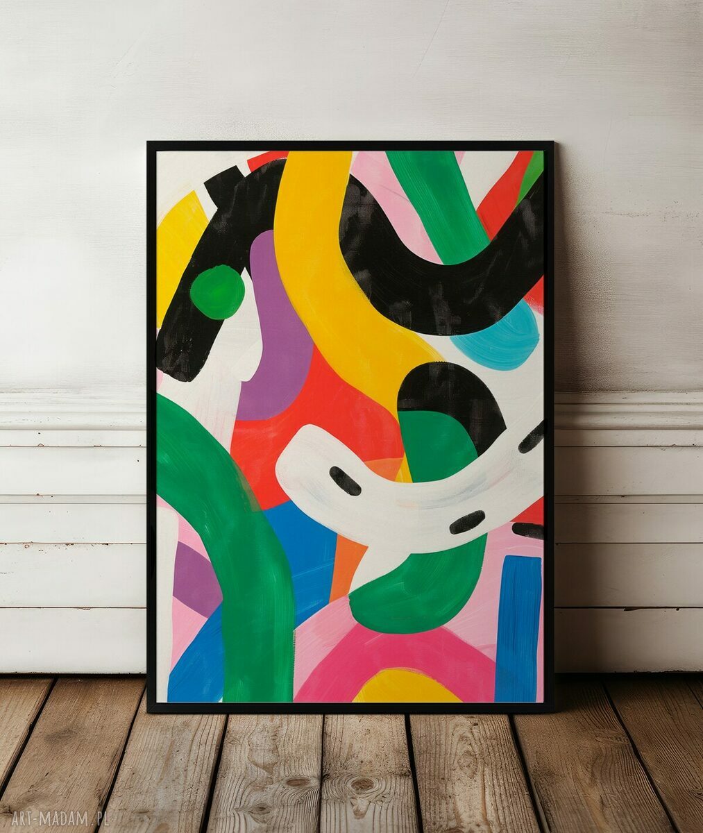 Kolorowa geometryczna abstrakcja - plakat 61x91 cm