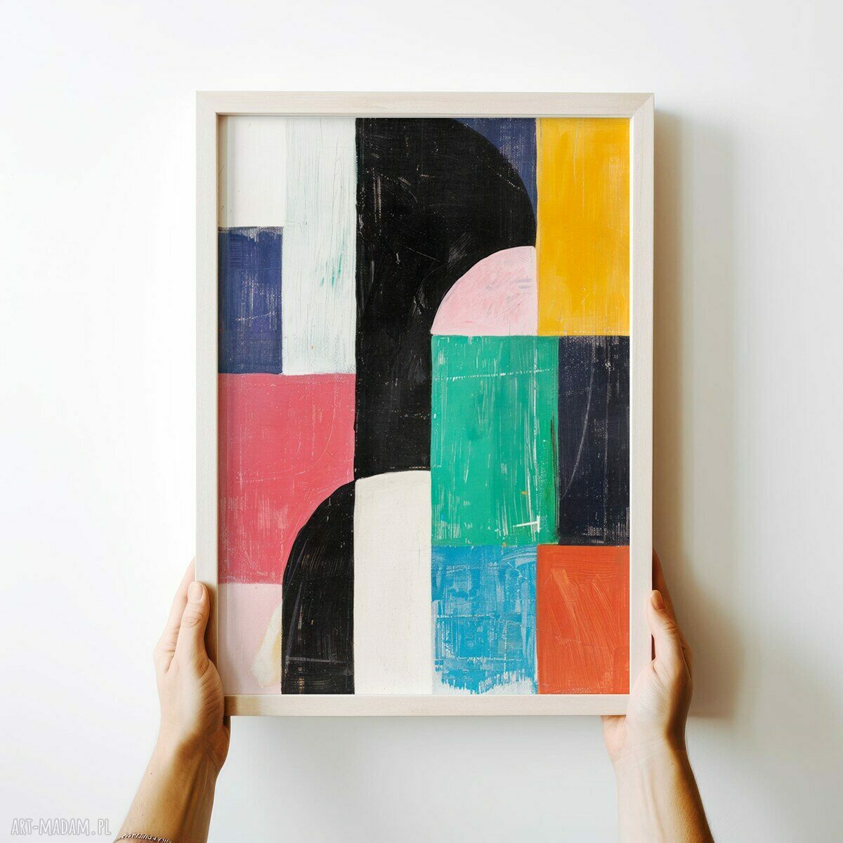 Kolorowa geometryczna abstrakcja - plakat 40x50 cm do sypialni