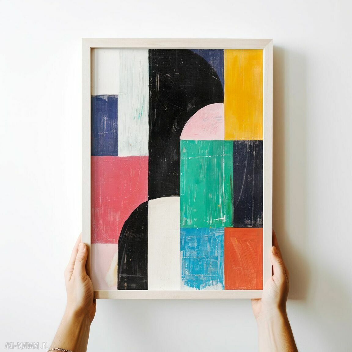 Kolorowa geometryczna abstrakcja - plakat format A4 Hogstudio