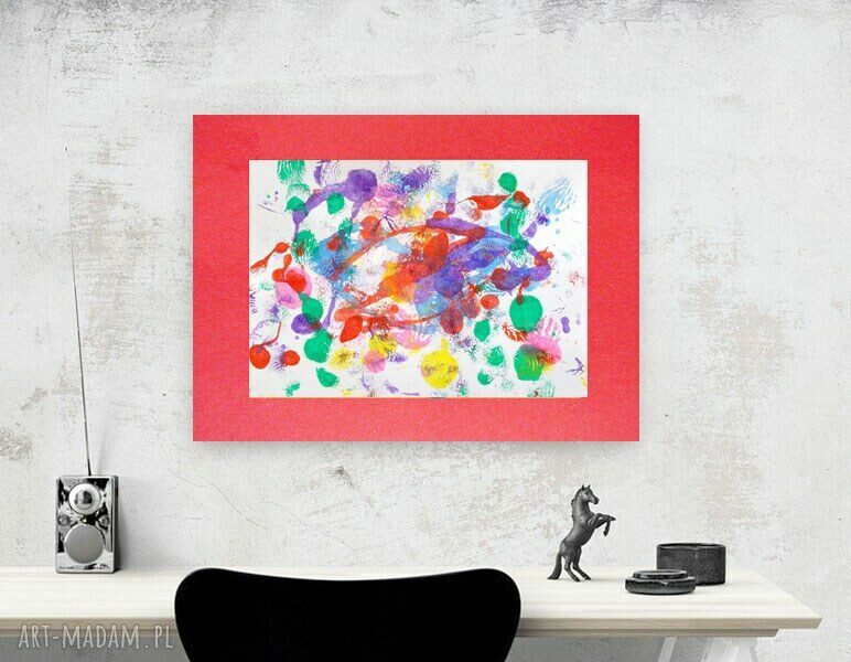 Kolorowa grafika abstrakcja - nowoczesna dekoracja na ścianę 30x40 cm