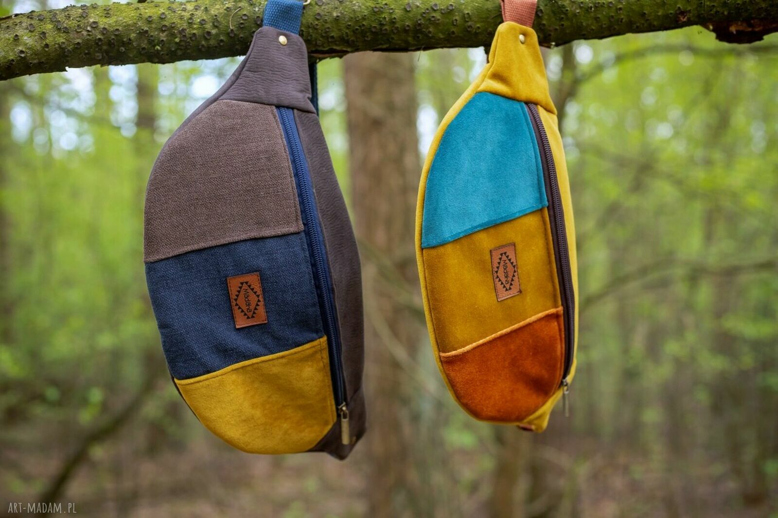 Kolorowa nerka patchwork - saszetka na biodro i przez ramię