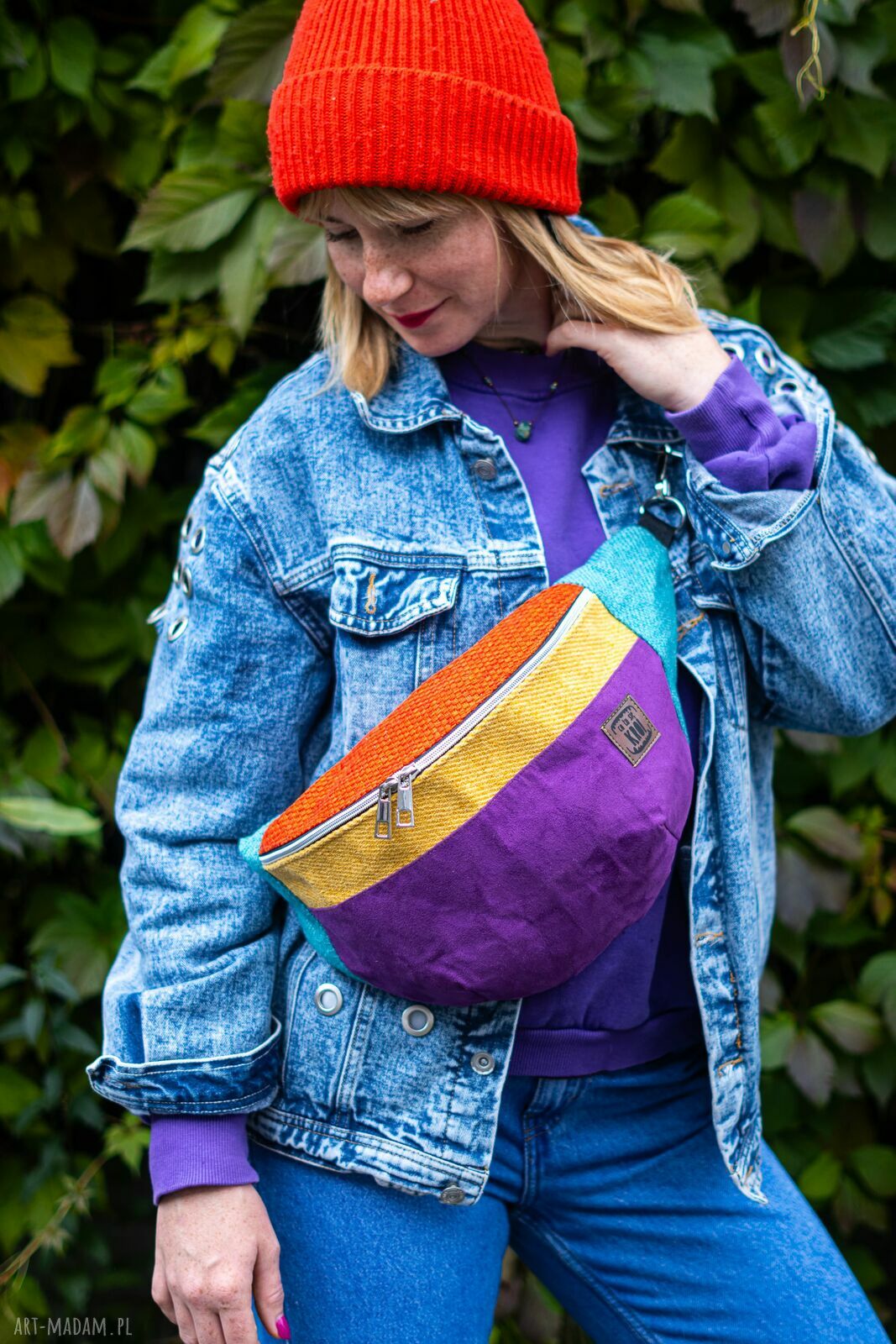 Kolorowa nerka damska XXL „Energia życia” - oryginalna saszetka handmade