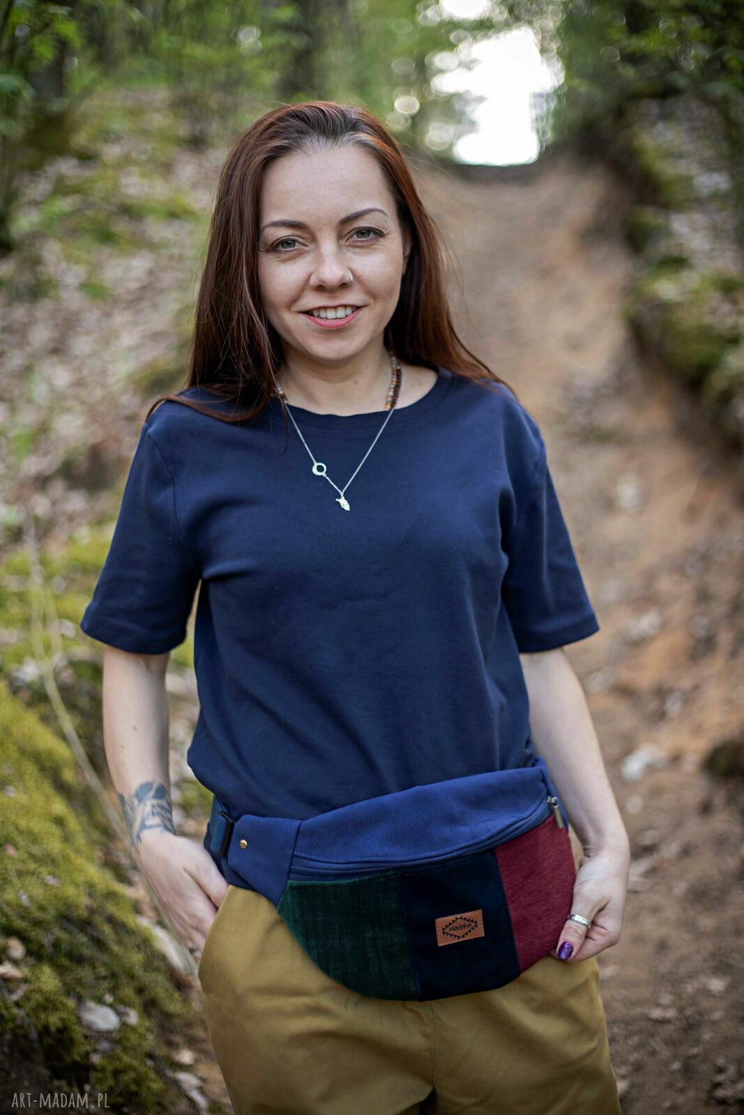 Kolorowa nerka patchworkowa Madaha - damska saszetka handmade