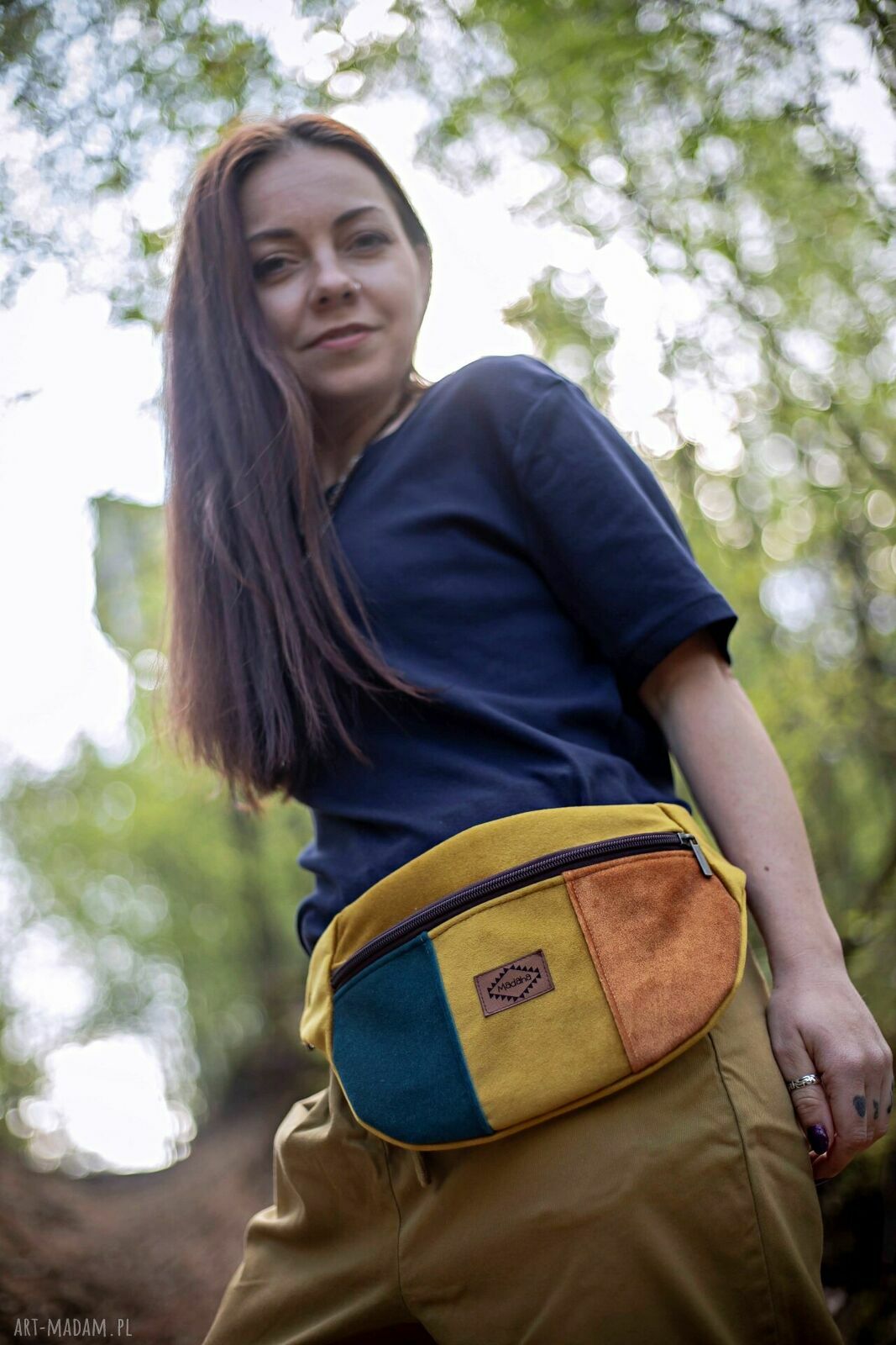 Kolorowa nerka patchwork - saszetka z tkaniny tapicerskiej