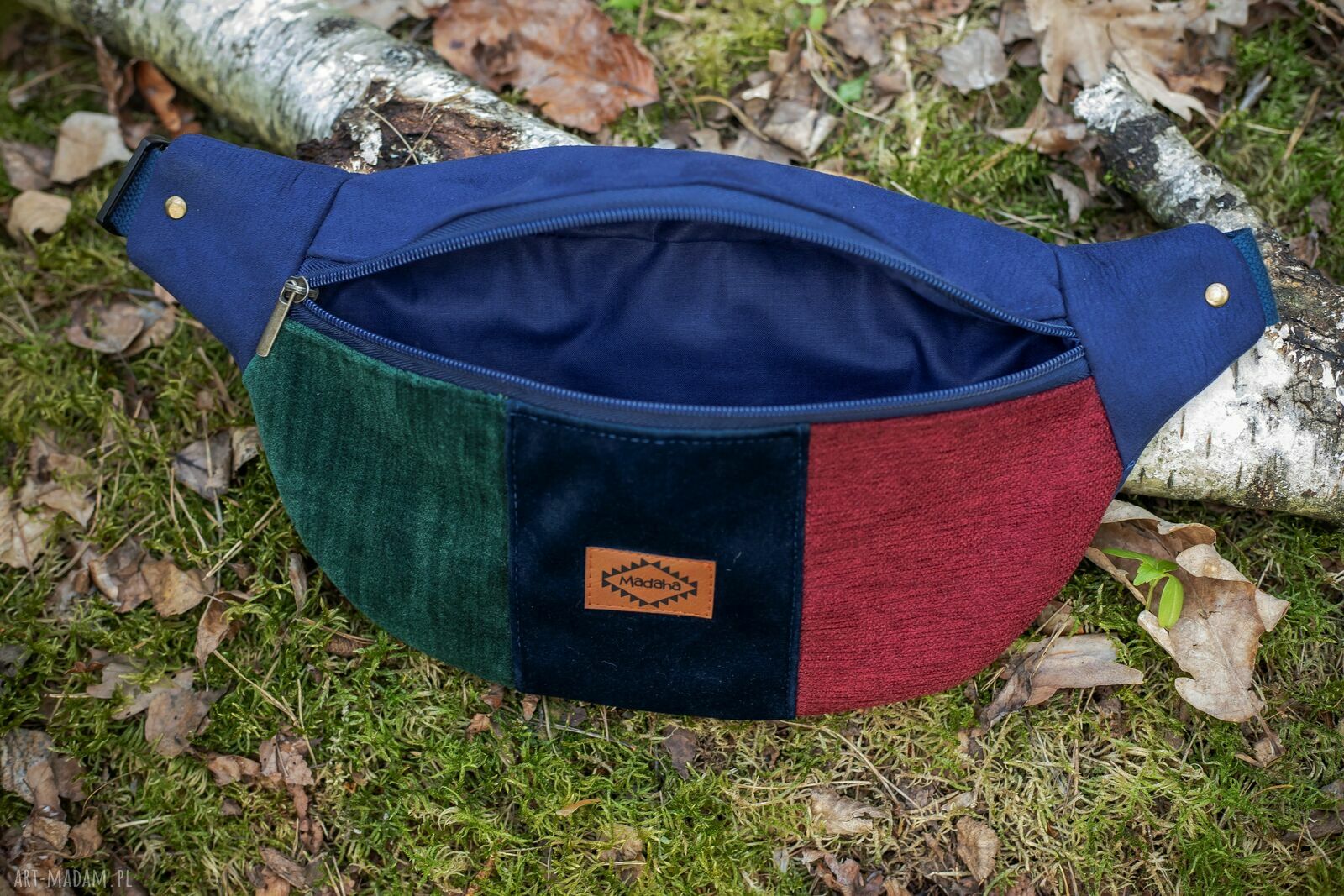 Kolorowa nerka patchworkowa Madaha - damska saszetka handmade