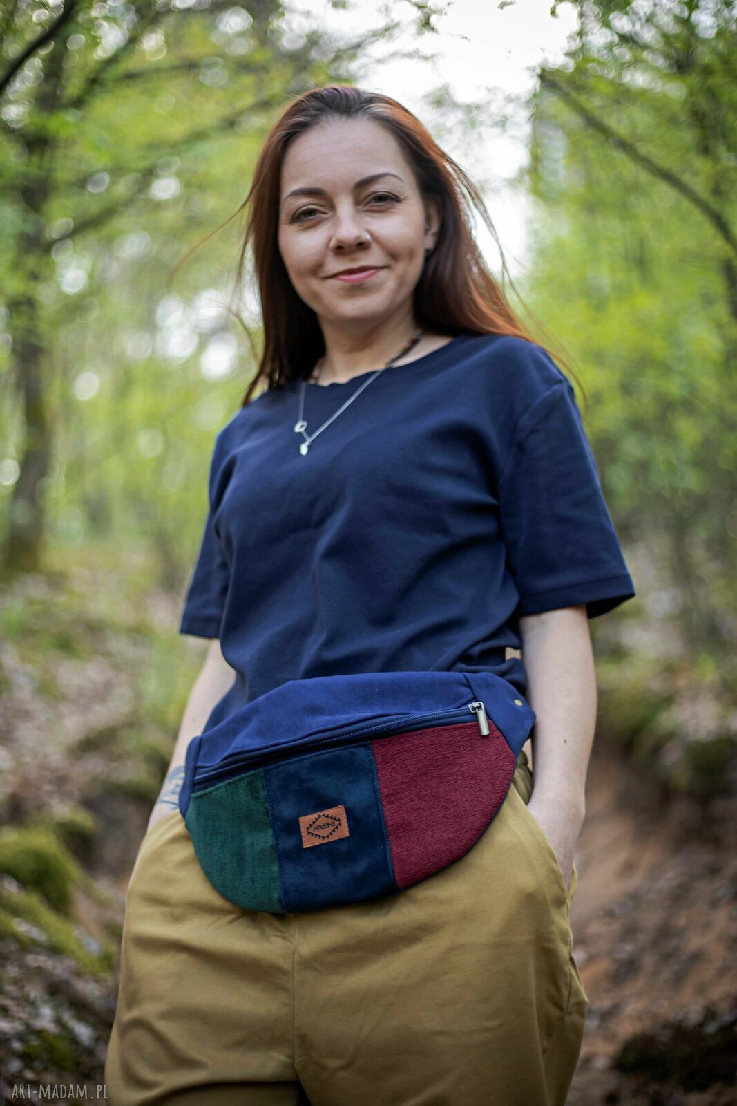 Kolorowa nerka patchworkowa Madaha - damska saszetka handmade