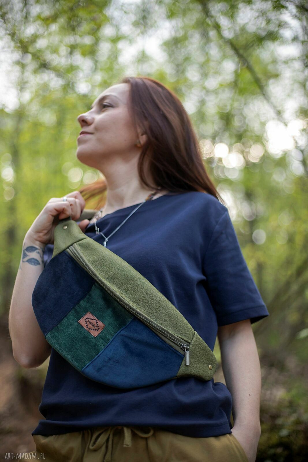 Kolorowa nerka patchworkowa - saszetka handmade na biodro i przez ramię
