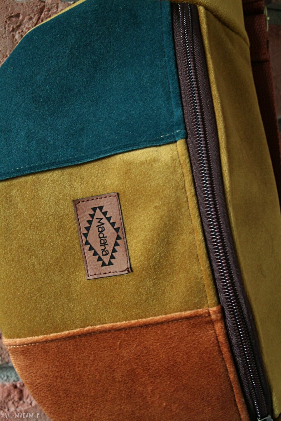 Kolorowa nerka patchwork - saszetka z tkaniny tapicerskiej