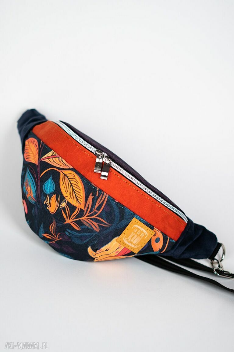 Kolorowa nerka damska handmade z korkiem - Kolorowy Ogród