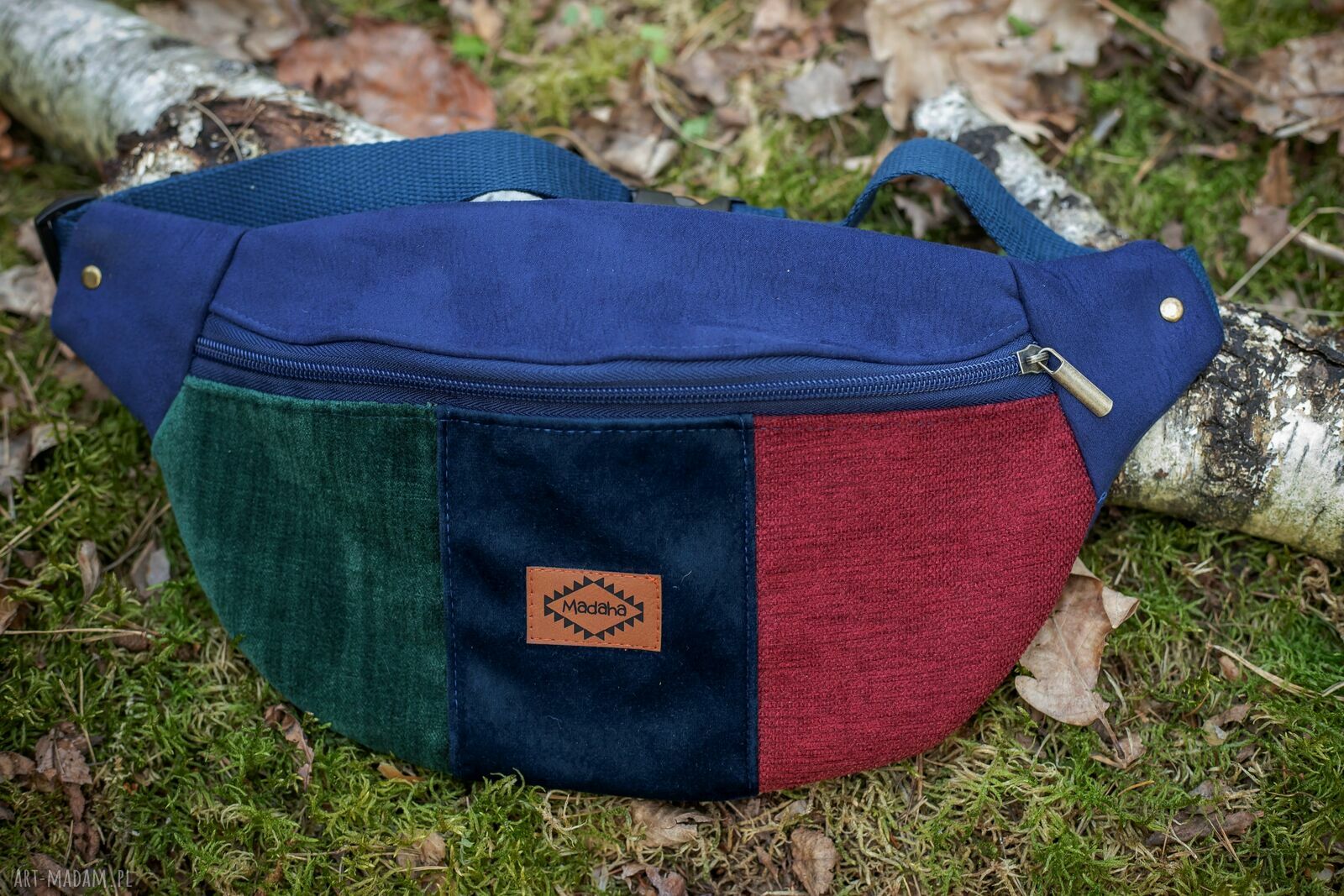 Kolorowa nerka patchworkowa Madaha - damska saszetka handmade