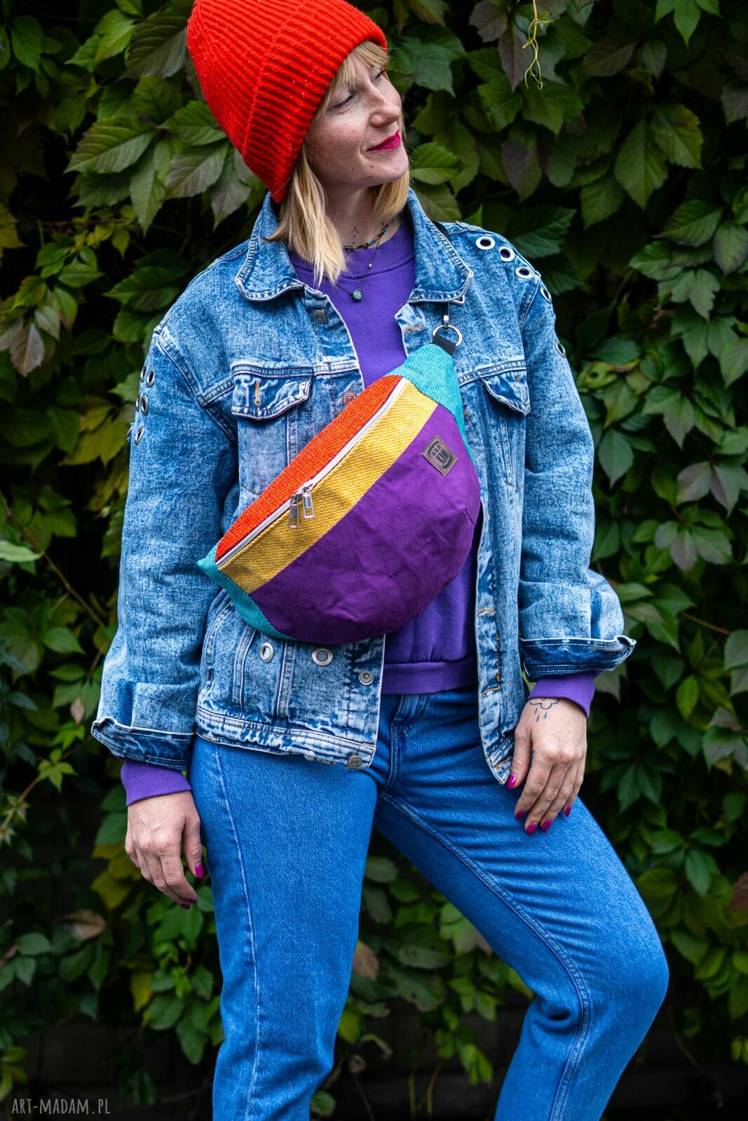 Kolorowa nerka damska XXL „Energia życia” - oryginalna saszetka handmade