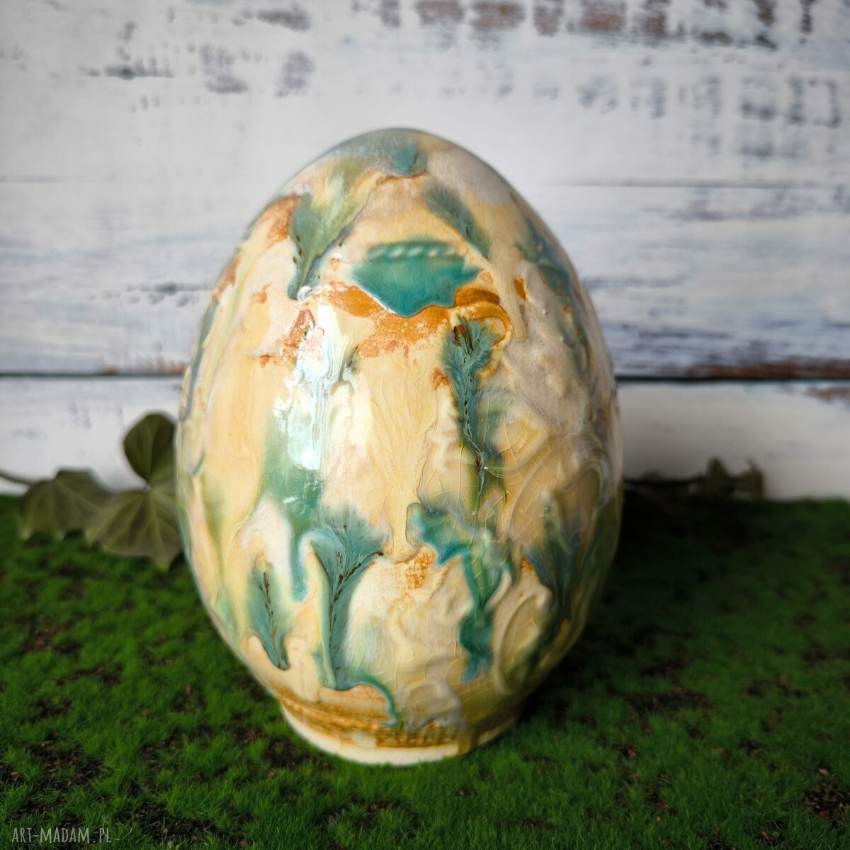 Kolorowa pisanka XL - ceramiczne jajo wielkanocne