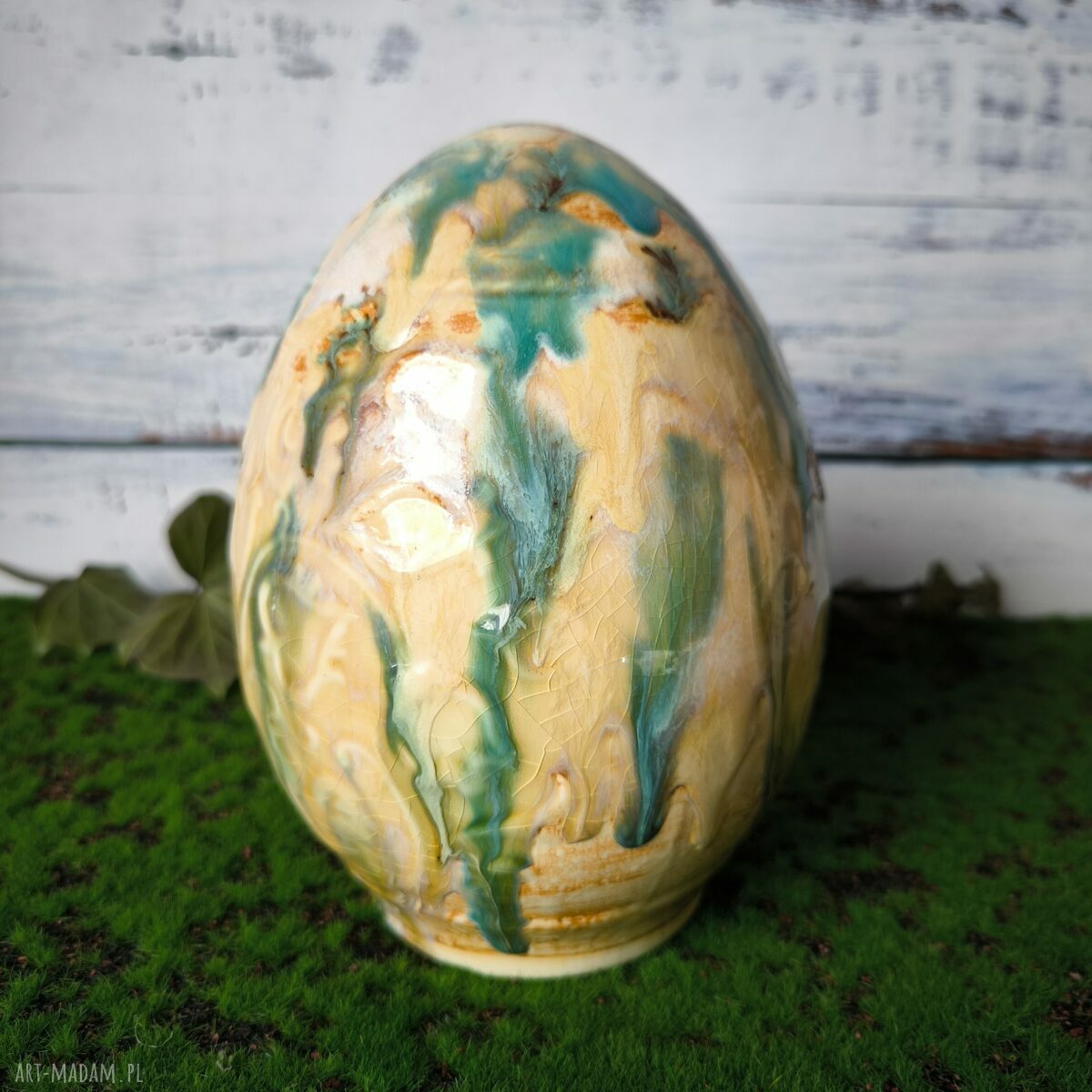 Kolorowa pisanka XL - ceramiczne jajo wielkanocne