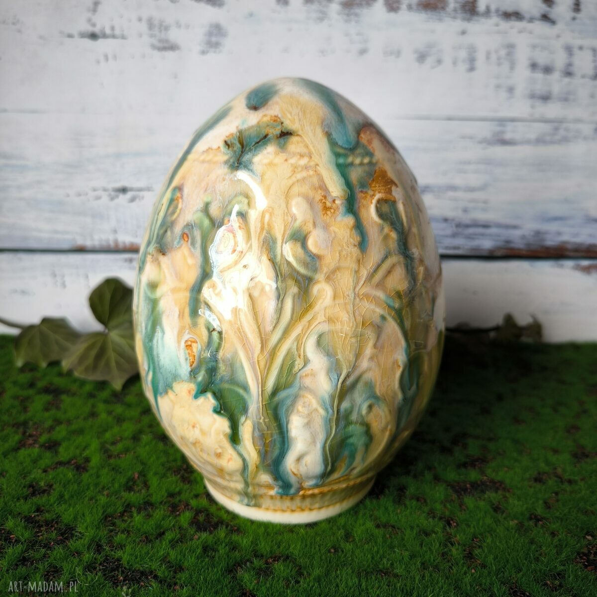 Kolorowa pisanka XL - ceramiczne jajo wielkanocne
