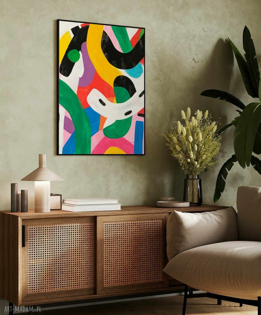 Kolorowa geometryczna abstrakcja - plakat 30x40 cm