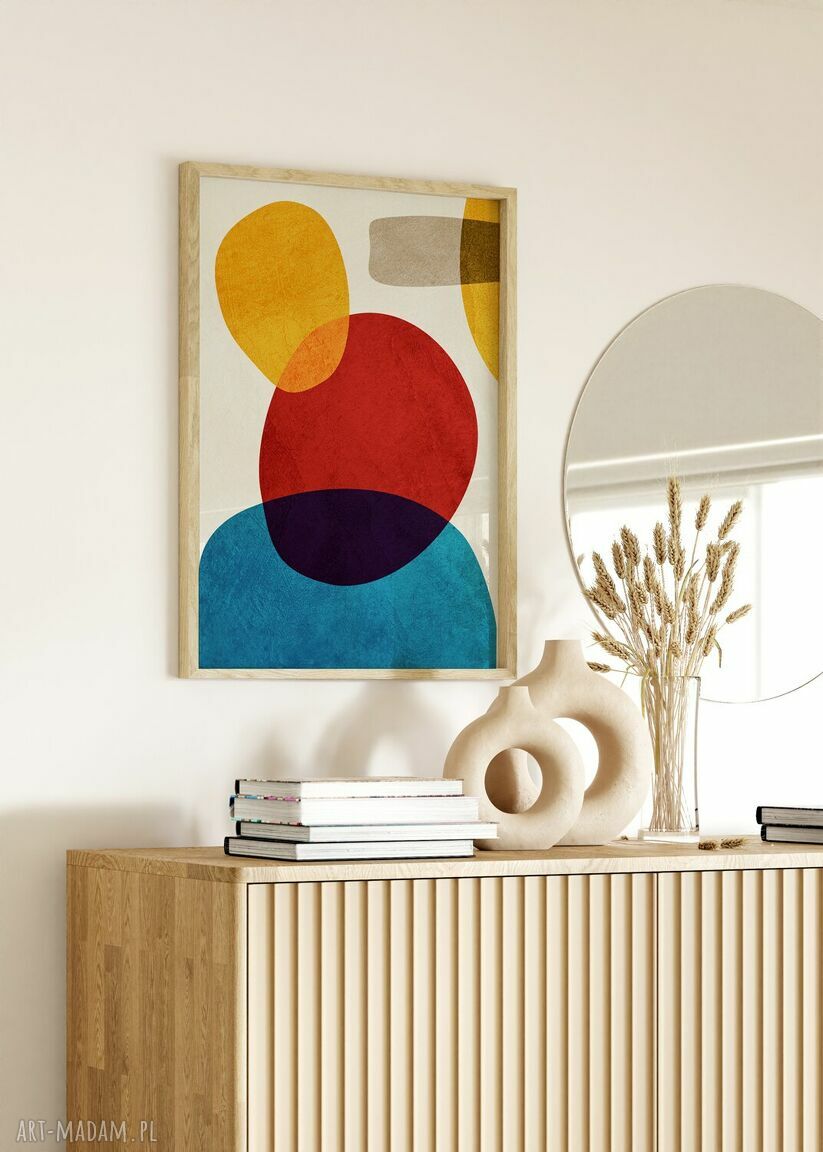 Plakat kolorowa abstrakcja 70x100 cm - wyrazista dekoracja bez ramy