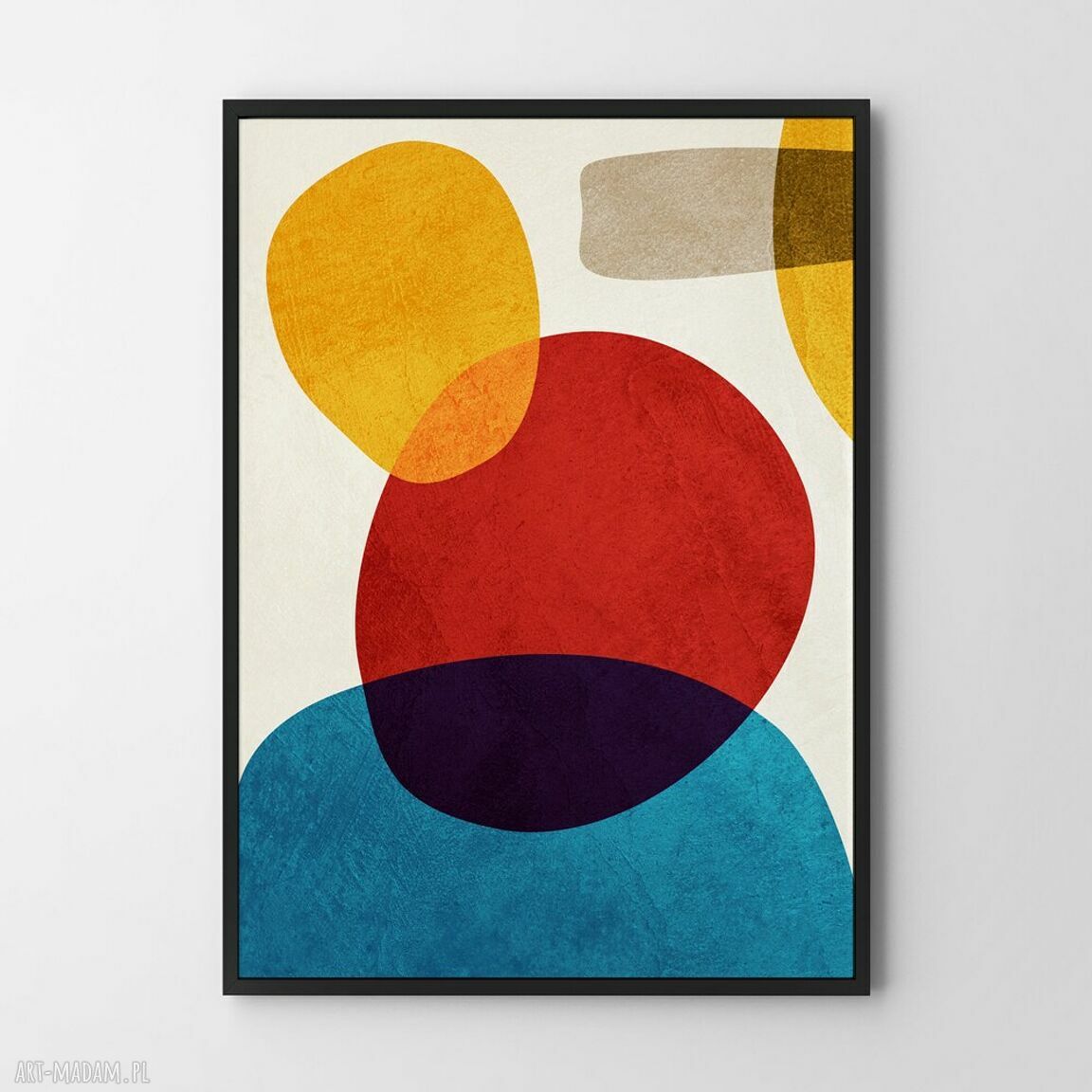 Plakat kolorowa abstrakcja 40x50 cm - żółty Desenio