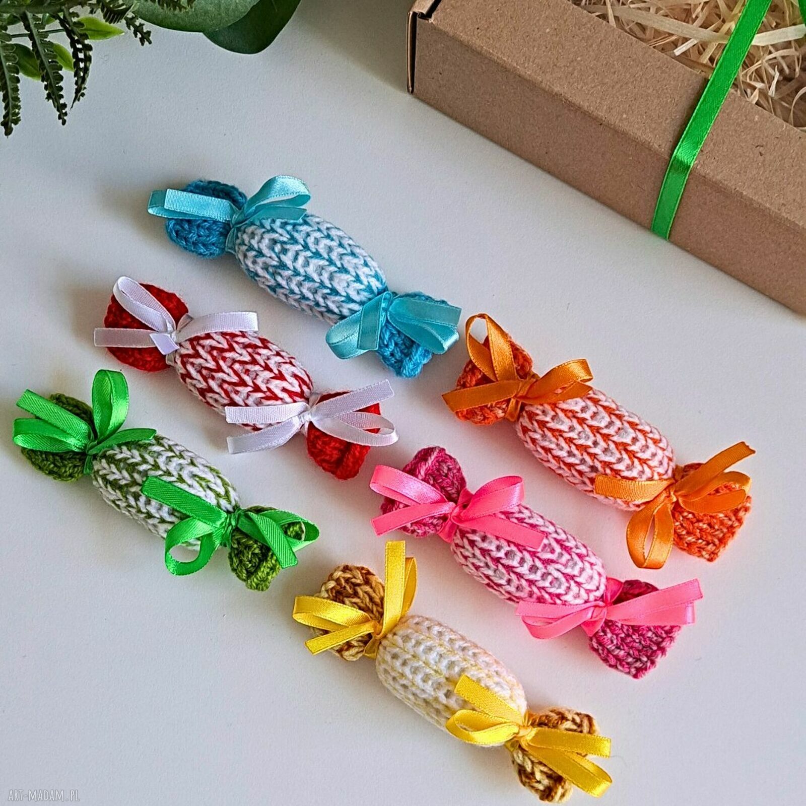 Kolorowe cukierki na choinkę - zestaw 6 szt.