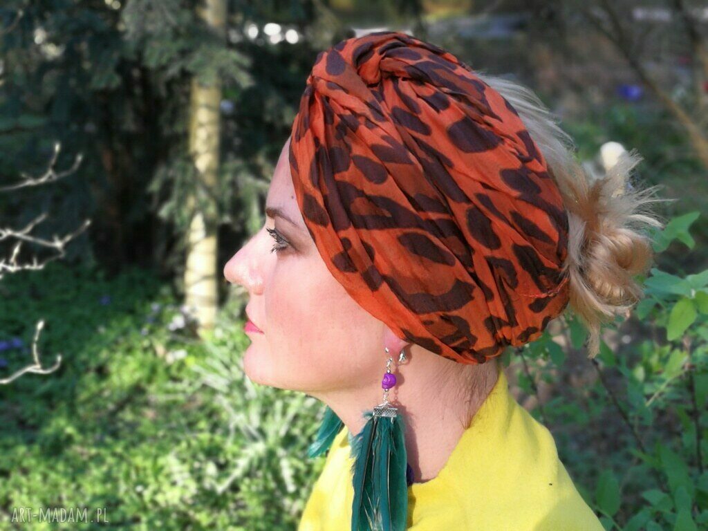 Klipsy z długimi piórami i czaszką - boho etno (handmade)
