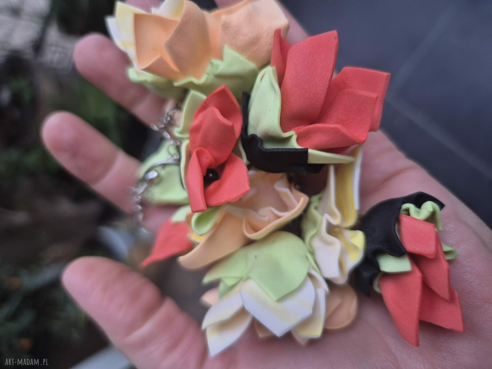 Kolczyki Tulipany - kolorowe, długie i leciutkie