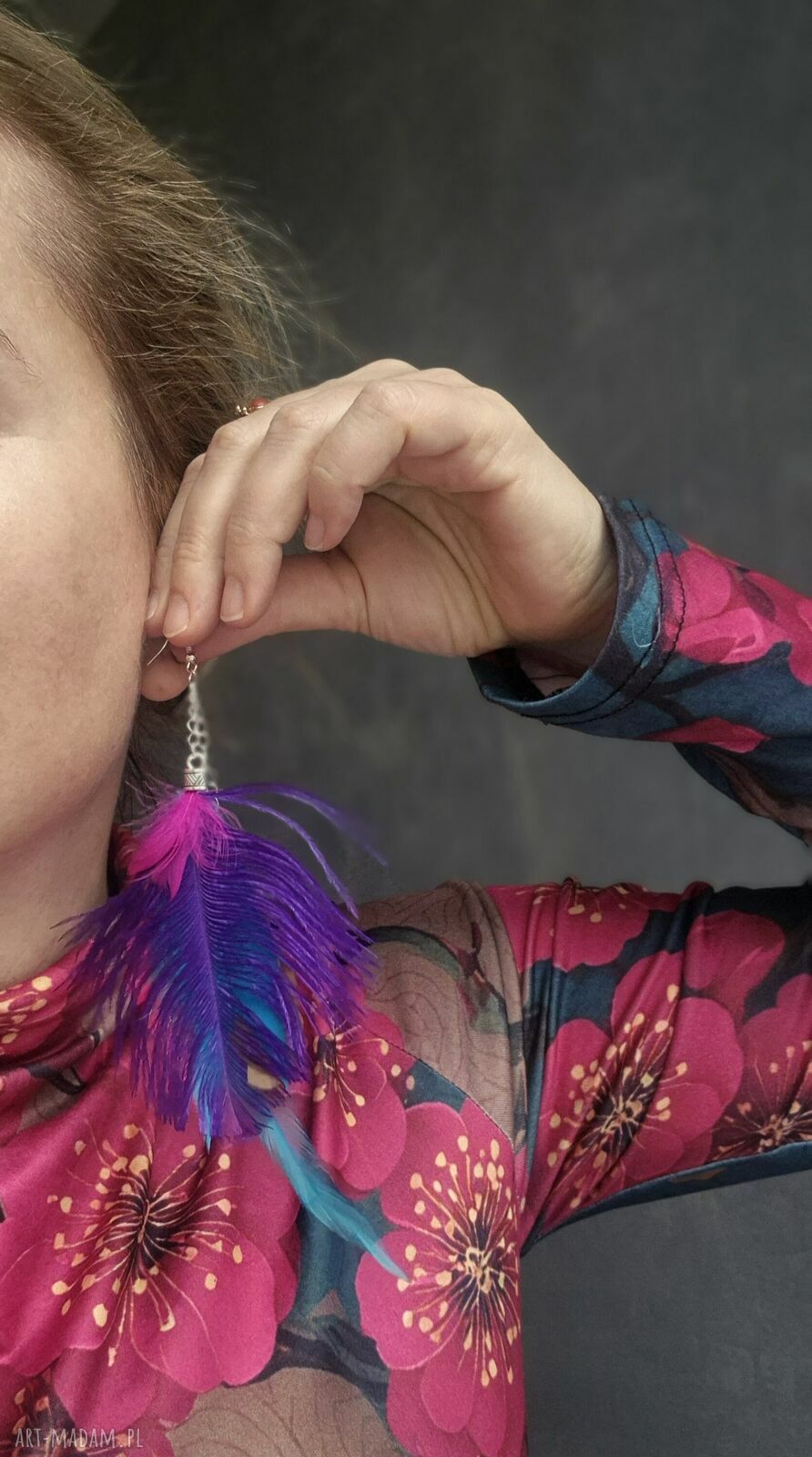 Kolczyki kolorowe pióra - energetyczne boho, duże i lekkie (handmade)
