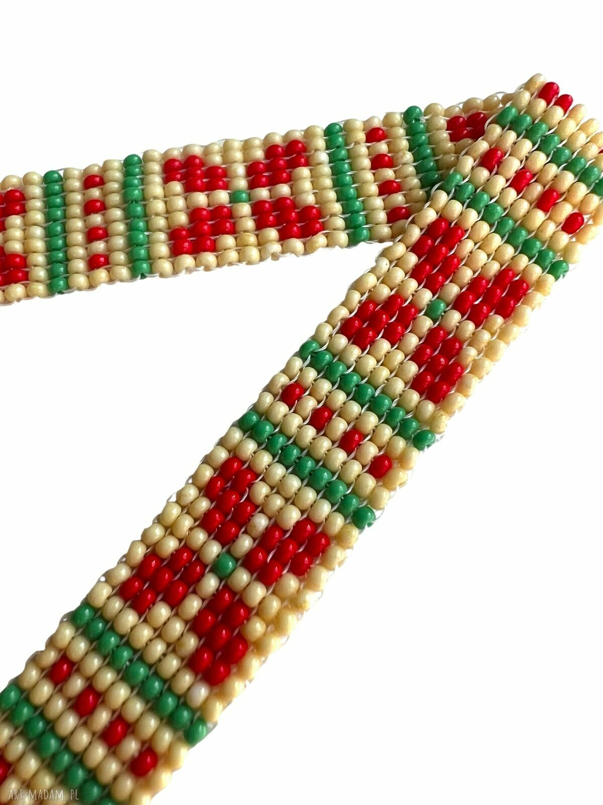 Kolorowy choker z koralików w etnicznym stylu folk
