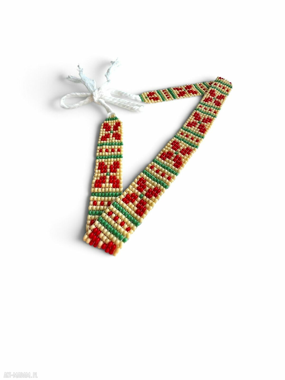 Kolorowy choker z koralików w etnicznym stylu folk