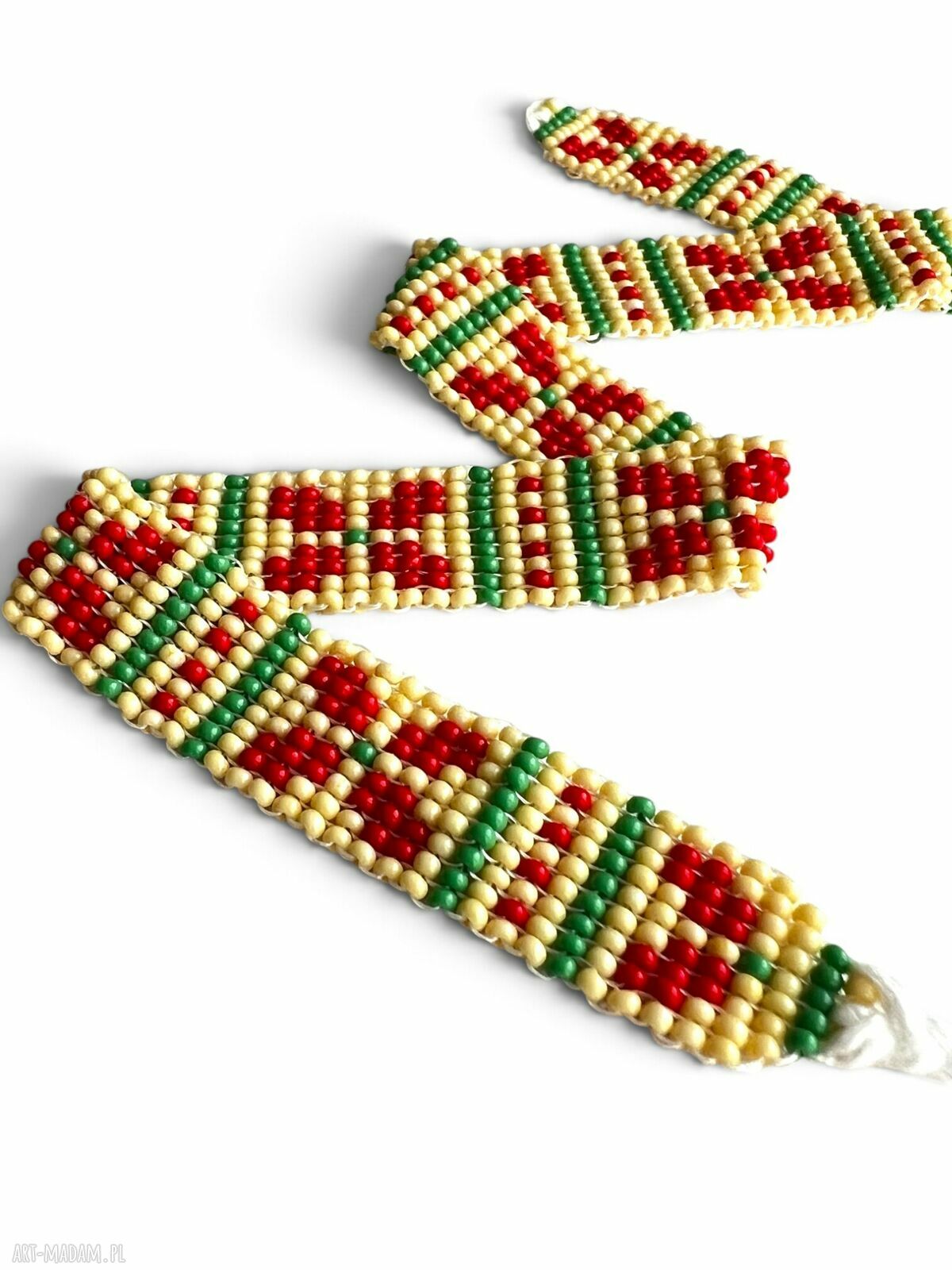 Kolorowy choker z koralików w etnicznym stylu folk