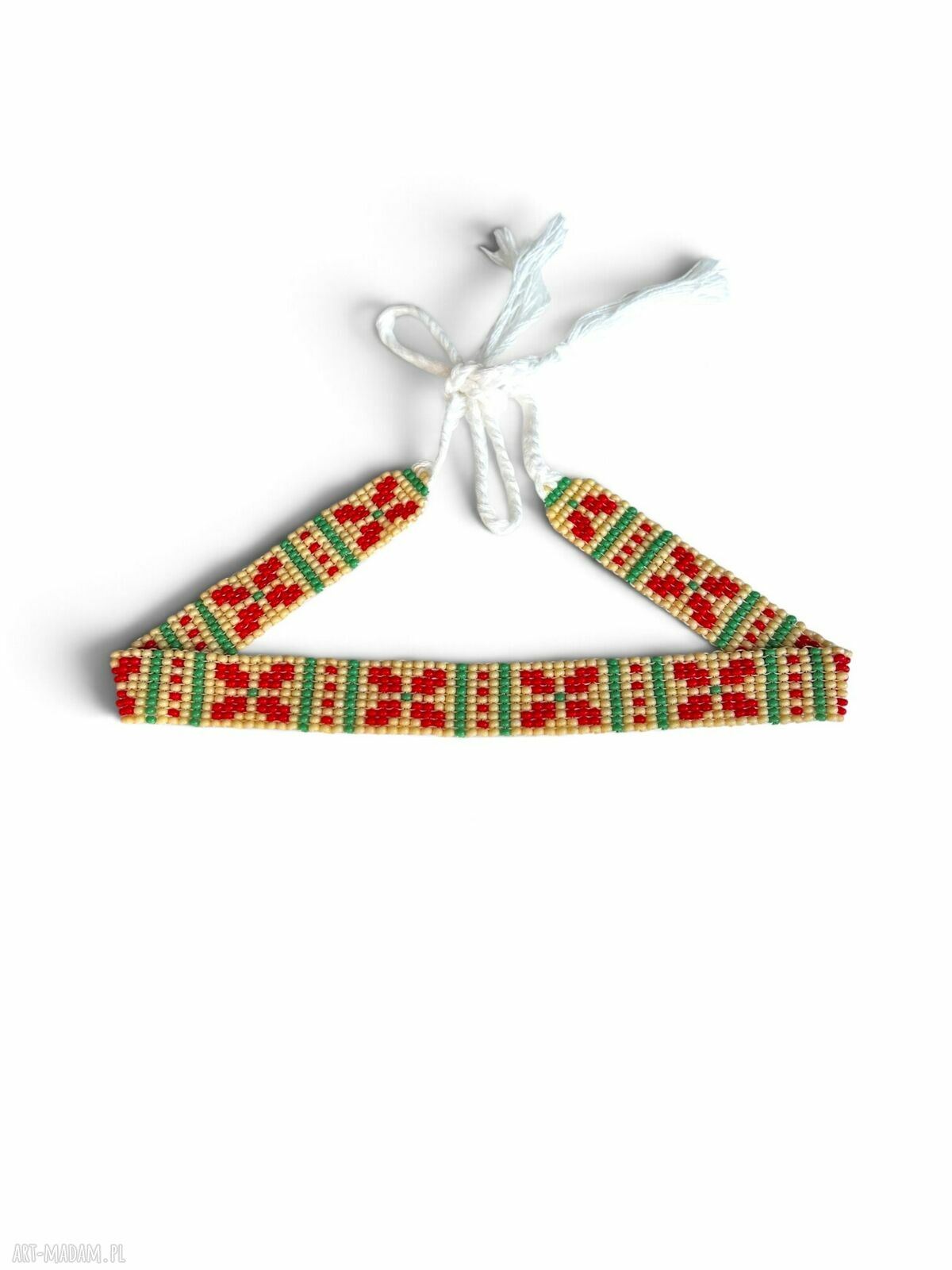 Kolorowy choker z koralików w etnicznym stylu folk