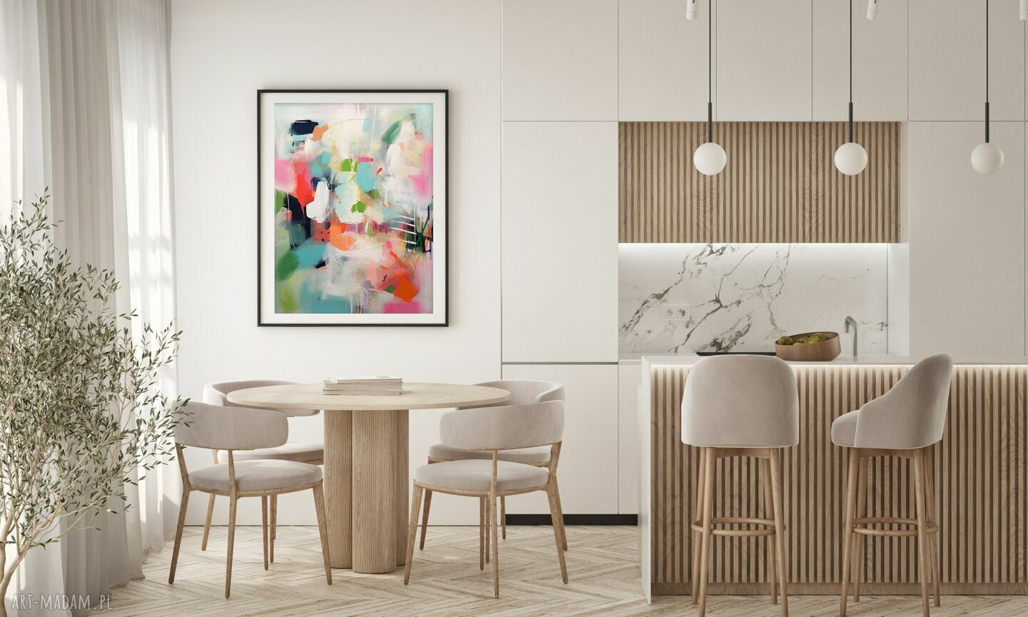 Kolorowy obraz abstrakcyjny 30x40 cm - plakat kolorowa abstrakcja (wydruk artystyczny)