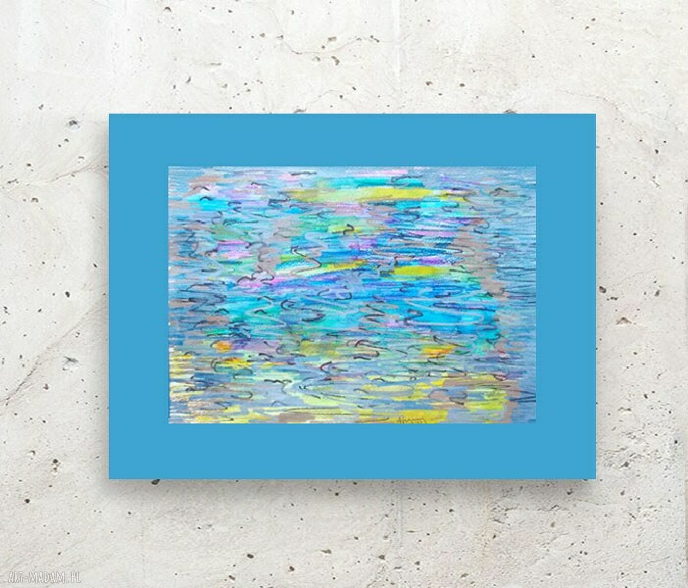 Ręcznie malowany obrazek 30x40 - kolorowe morze w nowoczesnym stylu