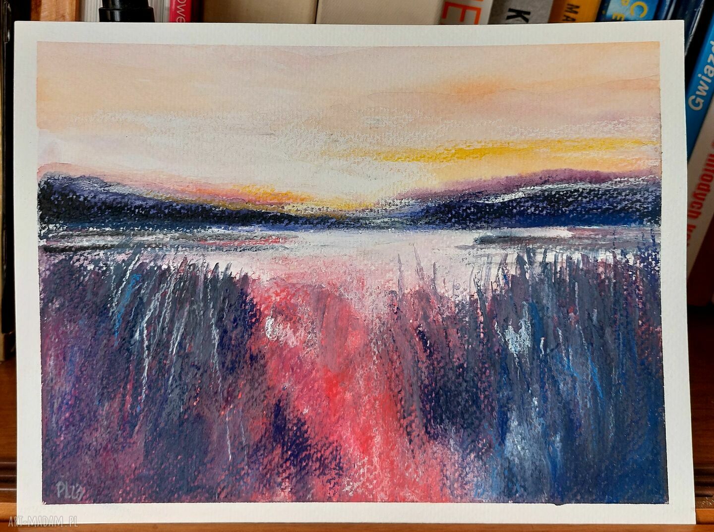 Kolory Czasu - pejzaż akwarela i pastele 24x18 cm
