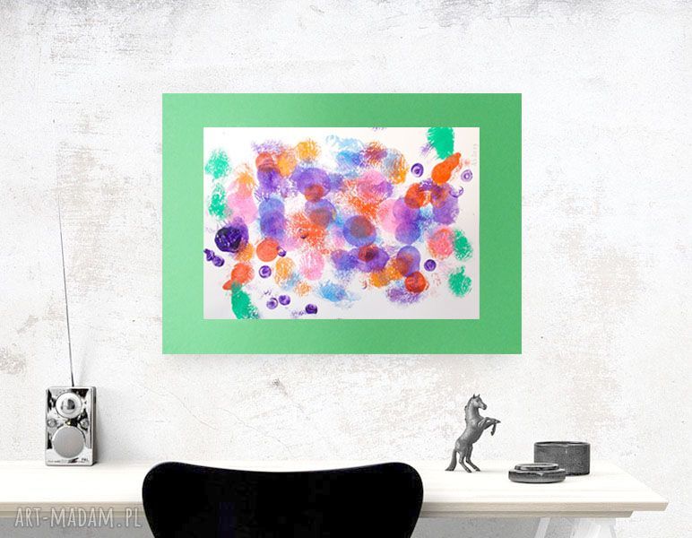 Kolory - kolorowa grafika malowana ręcznie 30x40 cm do samodzielnej oprawy