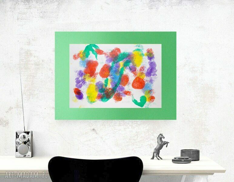 Kolorowy obraz boho design 30x40 cm - ręcznie wykonana abstrakcja