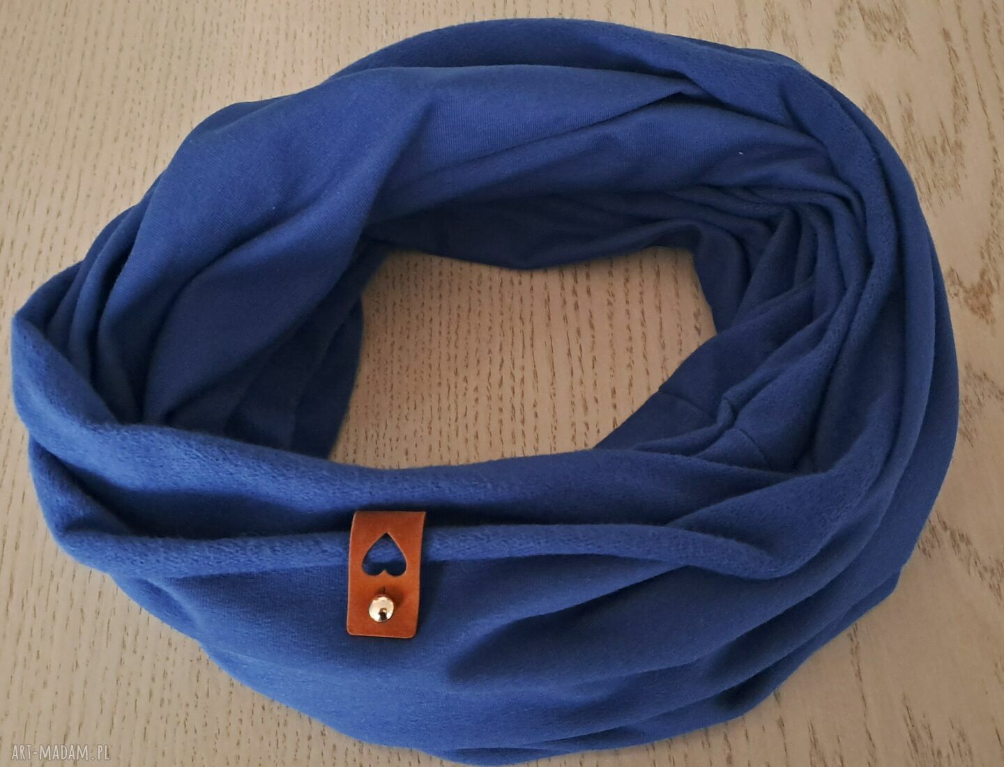 Ciepły komin i mitenki w odcieniu niebieskim - zestaw handmade