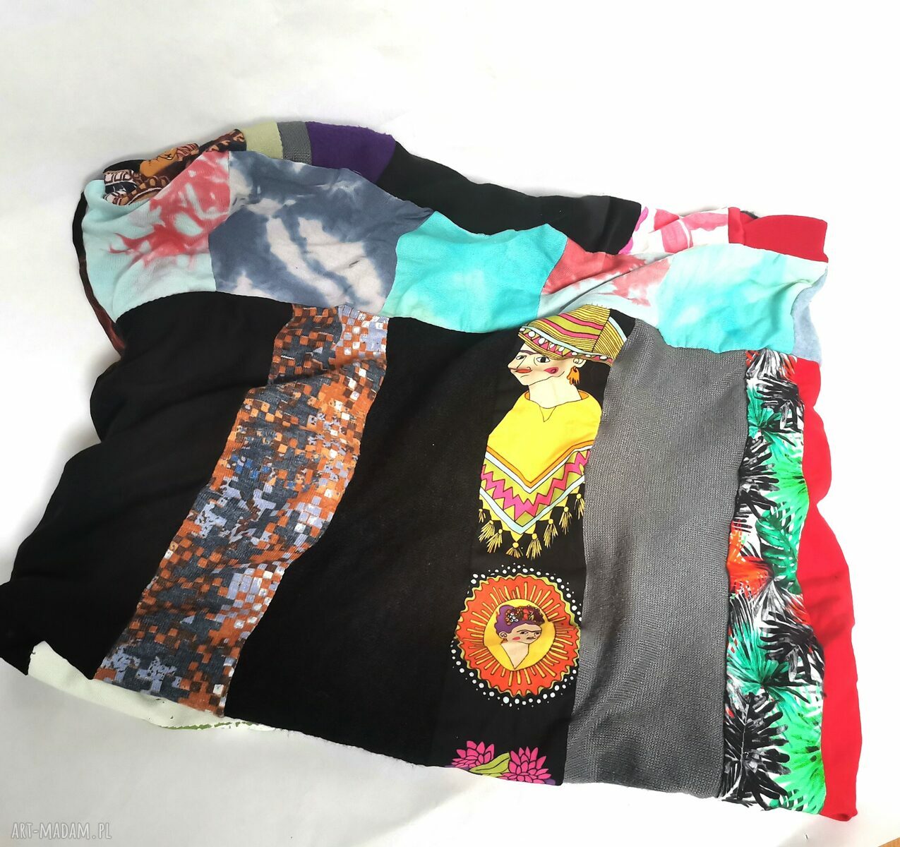 Komin kolorowy patchworkowy etno boho z podszewką (one size)