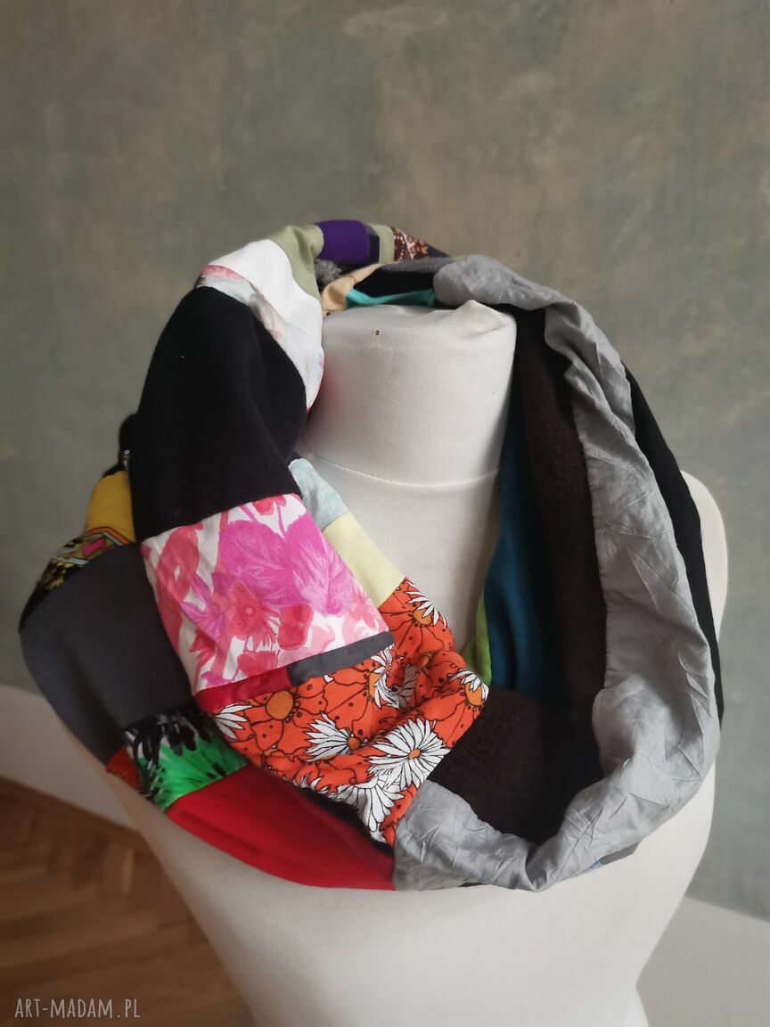 Komin kolorowy patchworkowy etno boho z podszewką (one size)