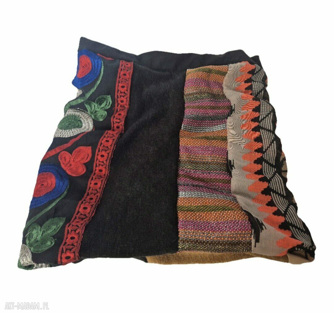 Miękki komin patchworkowy kolorowy boho - uniwersalny 39x36 cm