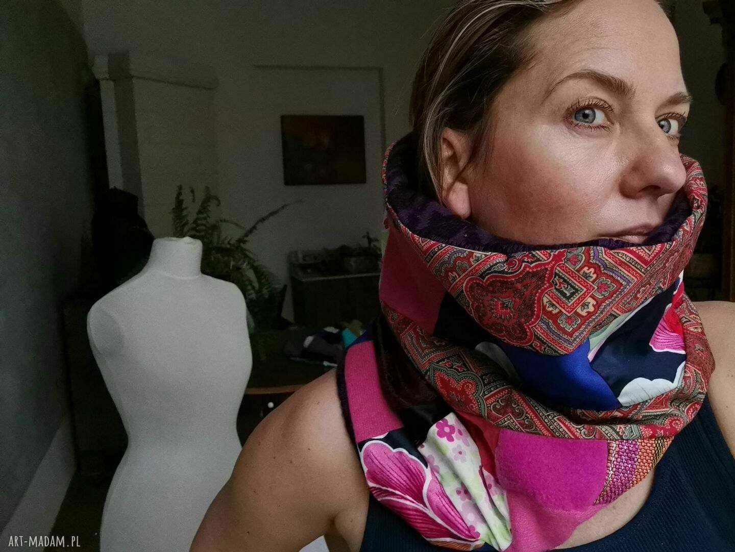 Komin miękki patchworkowy wiosenny box T1 w stylu etno-boho
