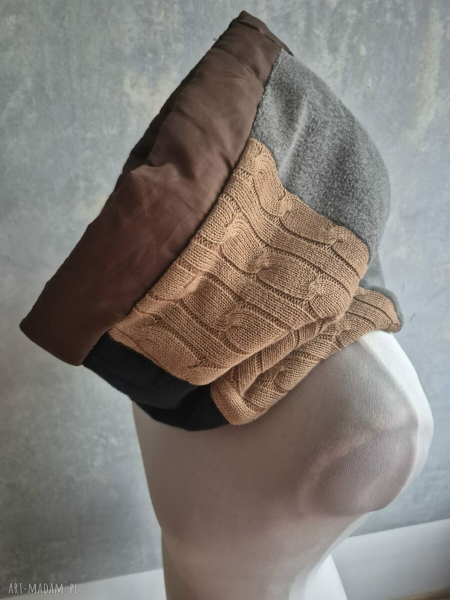 Komin miękki patchworkowy kolorowy, damski uniwersalny 39x36 cm