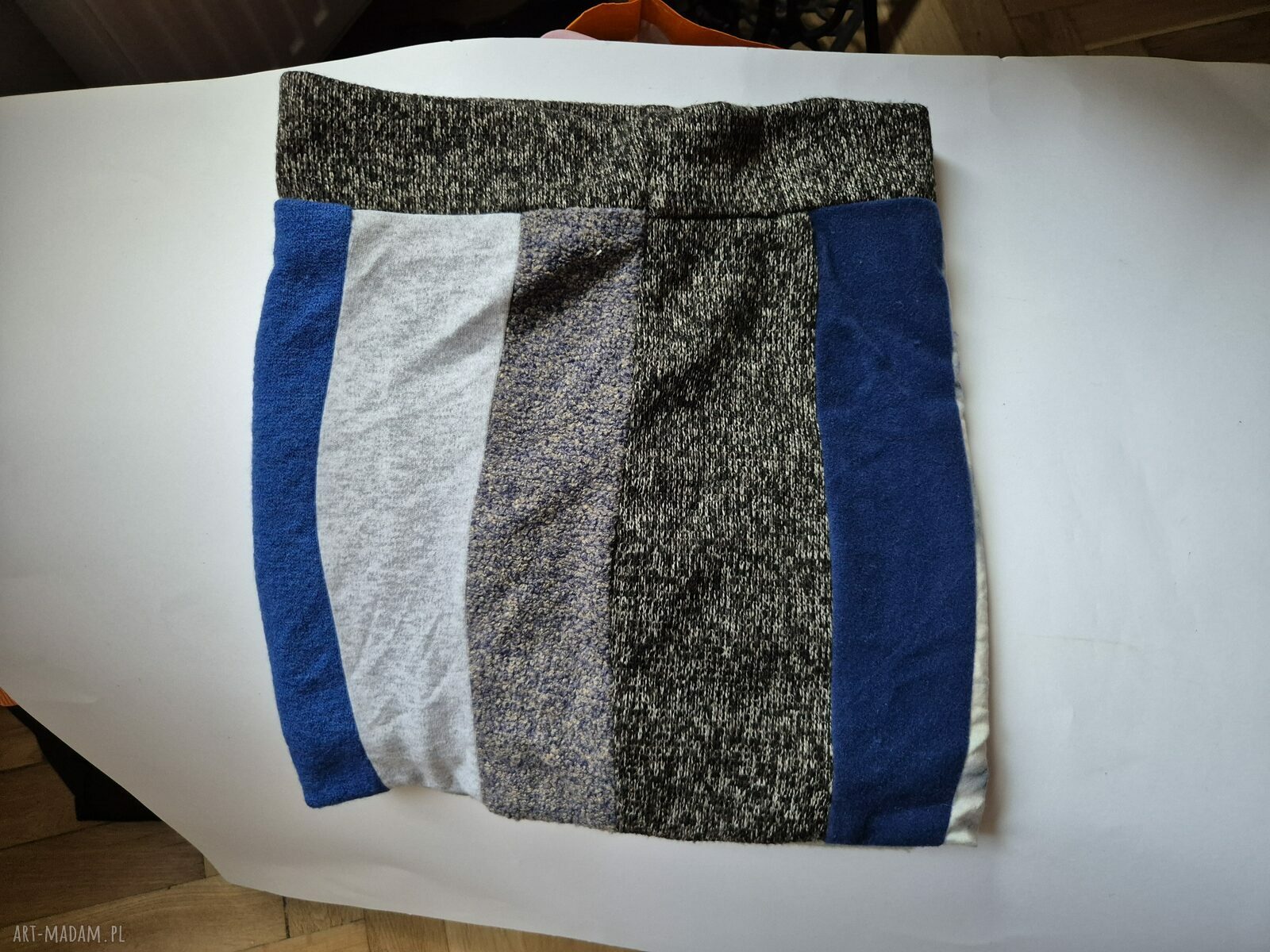 Miękki komin patchworkowy etno-folk unisex 44 x 41 cm